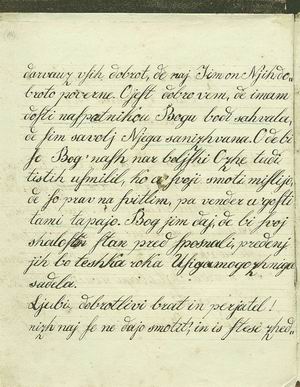 Magdalenino pismo (verjetno br. Tobiju Verniku) iz leta 1851